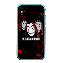 Чехол iPhone XS Max матовый БУМАЖНЫЙ ДОМ СЕРИАЛ LA CASA DE PAPEL BELLA CIAO, цвет: 3D-мятный