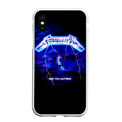 Чехол iPhone XS Max матовый Ride the Lightning - Metallica, цвет: 3D-белый