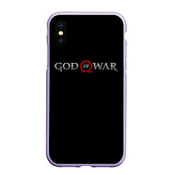 Чехол iPhone XS Max матовый GOD OF WAR LOGO, РУНЫ, цвет: 3D-светло-сиреневый