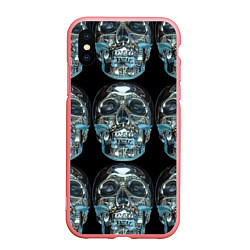 Чехол iPhone XS Max матовый Skulls pattern 2028, цвет: 3D-баблгам