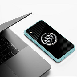 Чехол iPhone XS Max матовый Buick Black wave background, цвет: 3D-мятный — фото 2