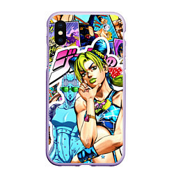 Чехол iPhone XS Max матовый JoJos Bizarre Adventure - Джолин Кудзё, цвет: 3D-светло-сиреневый