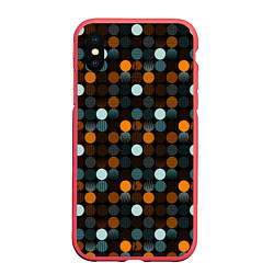 Чехол iPhone XS Max матовый Монохром, цвет: 3D-красный