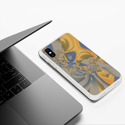 Чехол iPhone XS Max матовый Орхидеи Небо и песок Абстракция 403-1 / 3D-Белый – фото 3