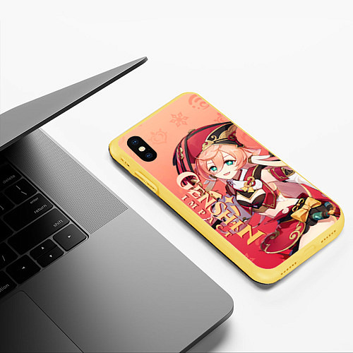 Чехол iPhone XS Max матовый Genshin Impact - Yanfei / 3D-Желтый – фото 3