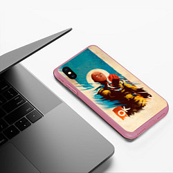 Чехол iPhone XS Max матовый One Punch-Man Эпичный Сайтама, цвет: 3D-малиновый — фото 2