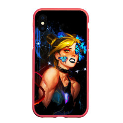 Чехол iPhone XS Max матовый Jojo Stone Ocean Jolyne cujoh, цвет: 3D-красный