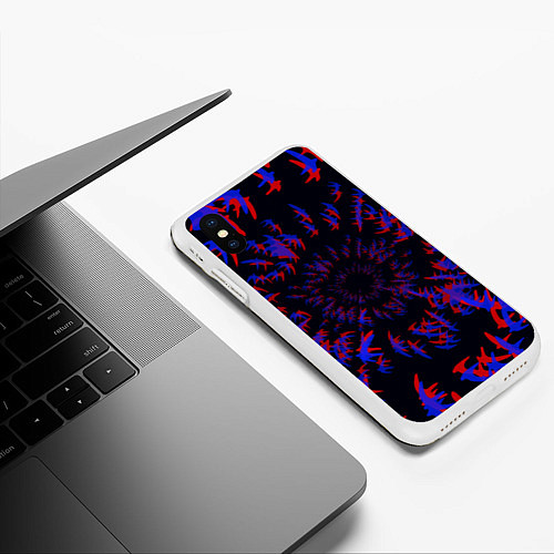 Чехол iPhone XS Max матовый Абстракция Стай / 3D-Белый – фото 3