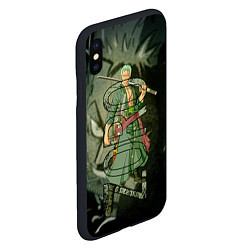 Чехол iPhone XS Max матовый Зоро Zoro Ван Пис, цвет: 3D-черный — фото 2