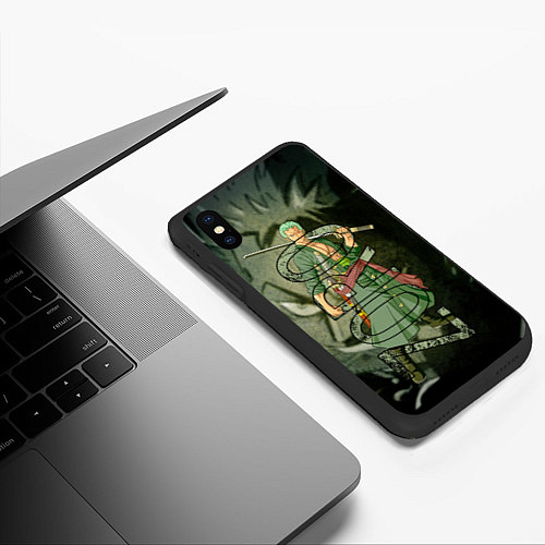 Чехол iPhone XS Max матовый Зоро Zoro Ван Пис / 3D-Черный – фото 3