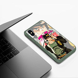 Чехол iPhone XS Max матовый JOJO BIZARRE ADVENTURE ДЖОДЖО, цвет: 3D-темно-зеленый — фото 2