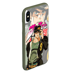 Чехол iPhone XS Max матовый JOJO BIZARRE ADVENTURE ДЖОДЖО, цвет: 3D-темно-зеленый — фото 2