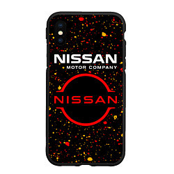 Чехол iPhone XS Max матовый NISSAN - Брызги, цвет: 3D-черный