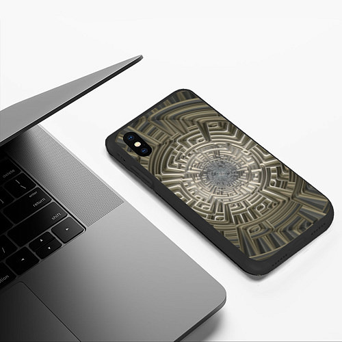 Чехол iPhone XS Max матовый Коллекция Journey Вниз по спирали 599-2 / 3D-Черный – фото 3