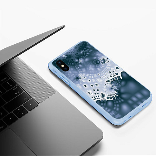 Чехол iPhone XS Max матовый Коллекция Journey Синий 592-1 / 3D-Голубой – фото 3