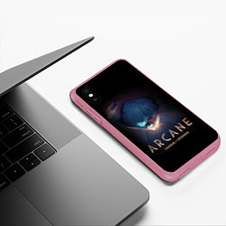 Чехол iPhone XS Max матовый АРКЕЙН,ДЖИНКС, ЛИГА ЛЕГЕНД, цвет: 3D-малиновый — фото 2