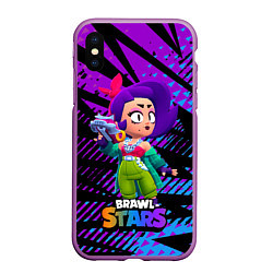 Чехол iPhone XS Max матовый Лола Brawl stars Игра, цвет: 3D-фиолетовый