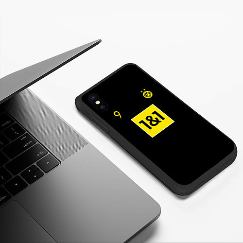 Чехол iPhone XS Max матовый Haaland 9 - Borussia Dortmund / 3D-Черный – фото 3