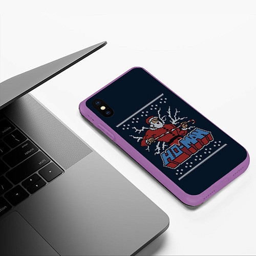 Чехол iPhone XS Max матовый HO-MAN SANTA / 3D-Фиолетовый – фото 3