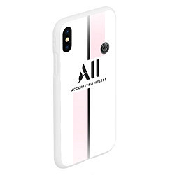 Чехол iPhone XS Max матовый Neymar 10 PSG Pink Theme, цвет: 3D-белый — фото 2