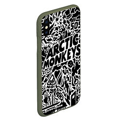 Чехол iPhone XS Max матовый Arctic monkeys Pattern, цвет: 3D-темно-зеленый — фото 2