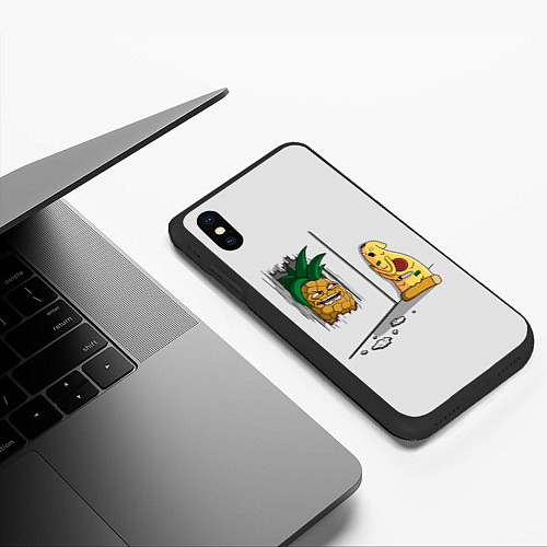 Чехол iPhone XS Max матовый HERES PINEAPPLE! / 3D-Черный – фото 3