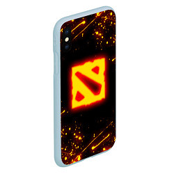 Чехол iPhone XS Max матовый DOTA 2 FIRE LOGO ДОТА 2 ОГНЕННЫЙ ЛОГО, цвет: 3D-голубой — фото 2