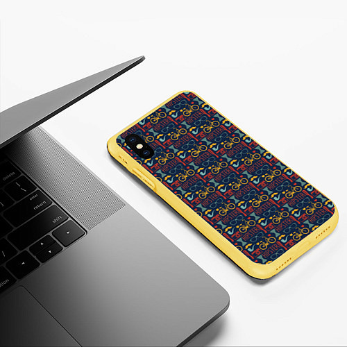 Чехол iPhone XS Max матовый HIPSTER модник / 3D-Желтый – фото 3