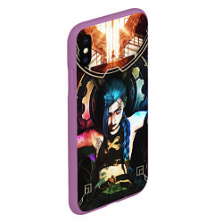 Чехол iPhone XS Max матовый ARCANE JINX ОБЛОЖКА LEAGUE OF LEGENDS, цвет: 3D-фиолетовый — фото 2