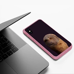 Чехол iPhone XS Max матовый Уставший картофель, цвет: 3D-малиновый — фото 2