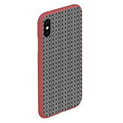 Чехол iPhone XS Max матовый Коллекция Journey Клетка 119-9-7 Дополнение к Снеж, цвет: 3D-красный — фото 2