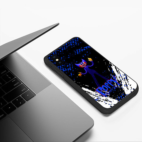 Чехол iPhone XS Max матовый Poppy Playtime - Монстр Поппи / 3D-Черный – фото 3