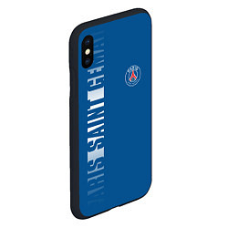 Чехол iPhone XS Max матовый PSG PARIS SAINT GERMAIN WHITE LINE SPORT, цвет: 3D-черный — фото 2