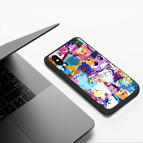 Чехол iPhone XS Max матовый My Little Pony Персонажи / 3D-Черный – фото 3