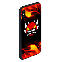 Чехол iPhone XS Max матовый Geometry Dash Fire, цвет: 3D-черный — фото 2