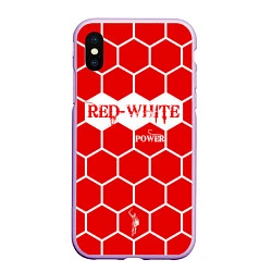 Чехол iPhone XS Max матовый Красно-Белая Сила, цвет: 3D-сиреневый