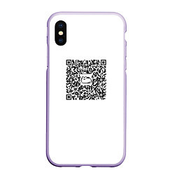 Чехол iPhone XS Max матовый Я QR-кот, гуляю где вздумается!, цвет: 3D-светло-сиреневый