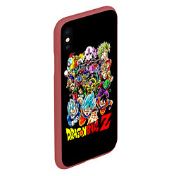 Чехол iPhone XS Max матовый Персонажи Dragon Ball, цвет: 3D-красный — фото 2