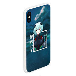 Чехол iPhone XS Max матовый Евангелион Neon Genesis Evangelion, Рей Аянами, цвет: 3D-белый — фото 2