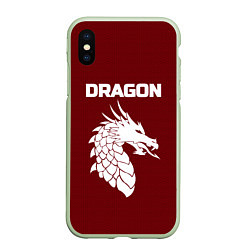 Чехол iPhone XS Max матовый WHITE DRAGON, цвет: 3D-салатовый