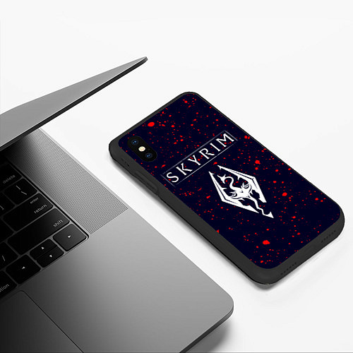 Чехол iPhone XS Max матовый TESV: SKYRIM - Брызги / 3D-Черный – фото 3