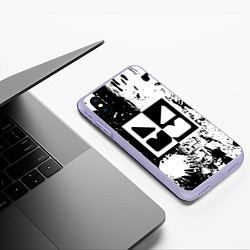 Чехол iPhone XS Max матовый GEOMETRY DASH BLACK & WHITE SMILE, цвет: 3D-светло-сиреневый — фото 2