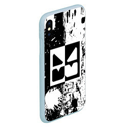 Чехол iPhone XS Max матовый GEOMETRY DASH BLACK & WHITE SMILE, цвет: 3D-голубой — фото 2