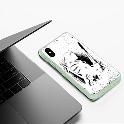 Чехол iPhone XS Max матовый ВЕДЬМАК С МЕЧОМ ЗНАКИ НА СПИНЕ, цвет: 3D-салатовый — фото 2