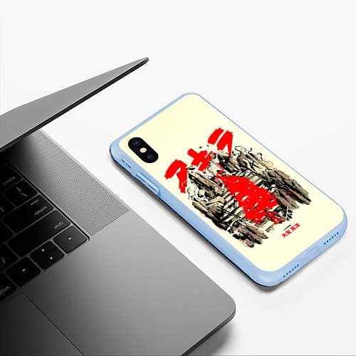 Чехол iPhone XS Max матовый Akira Акира / 3D-Голубой – фото 3