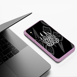Чехол iPhone XS Max матовый ПЕЧАТЬ ВЕЛЕСА КОГТИ БЕЛЫЕ, цвет: 3D-сиреневый — фото 2