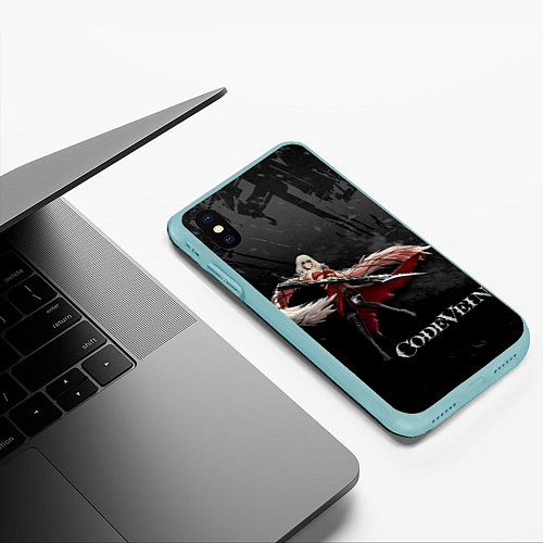 Чехол iPhone XS Max матовый Ева Ру Code Vein / 3D-Мятный – фото 3