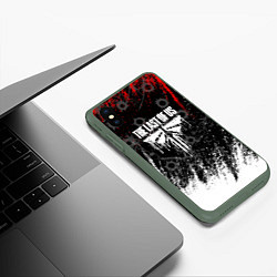 Чехол iPhone XS Max матовый The last of us следы от пуль, цвет: 3D-темно-зеленый — фото 2