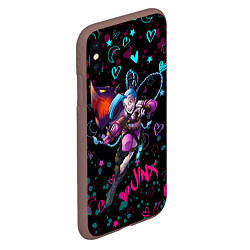 Чехол iPhone XS Max матовый ЛОЛ ДЖИНКС LOVE IS HEART, цвет: 3D-коричневый — фото 2