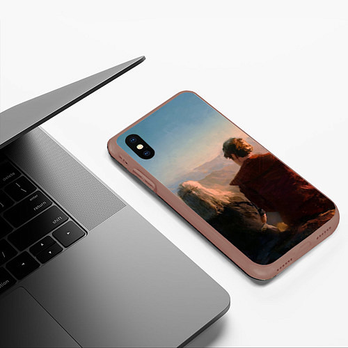 Чехол iPhone XS Max матовый Ведьмак и Лютик / 3D-Коричневый – фото 3